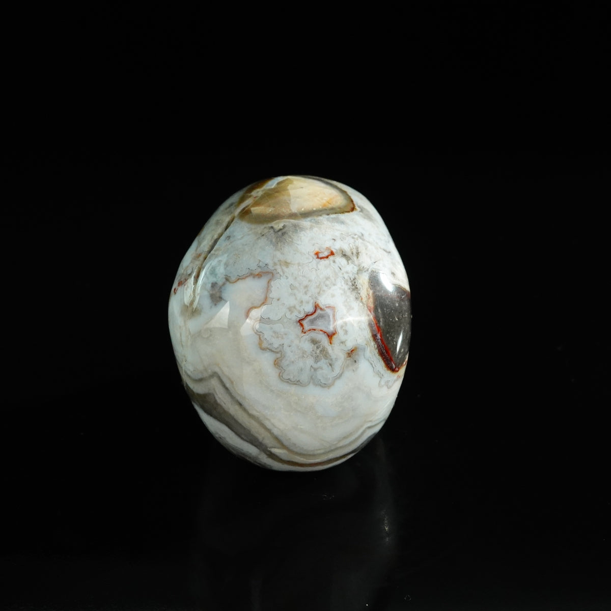 3.0" Red Crazy Lace Agate Crystal Skull Carving - Unique Piece #RC03