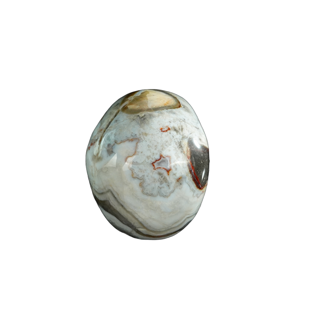 3.0" Red Crazy Lace Agate Crystal Skull Carving - Unique Piece #RC03