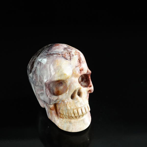 3.0" Red Crazy Lace Agate Crystal Skull Carving - Unique Piece #RC05 - alternate view