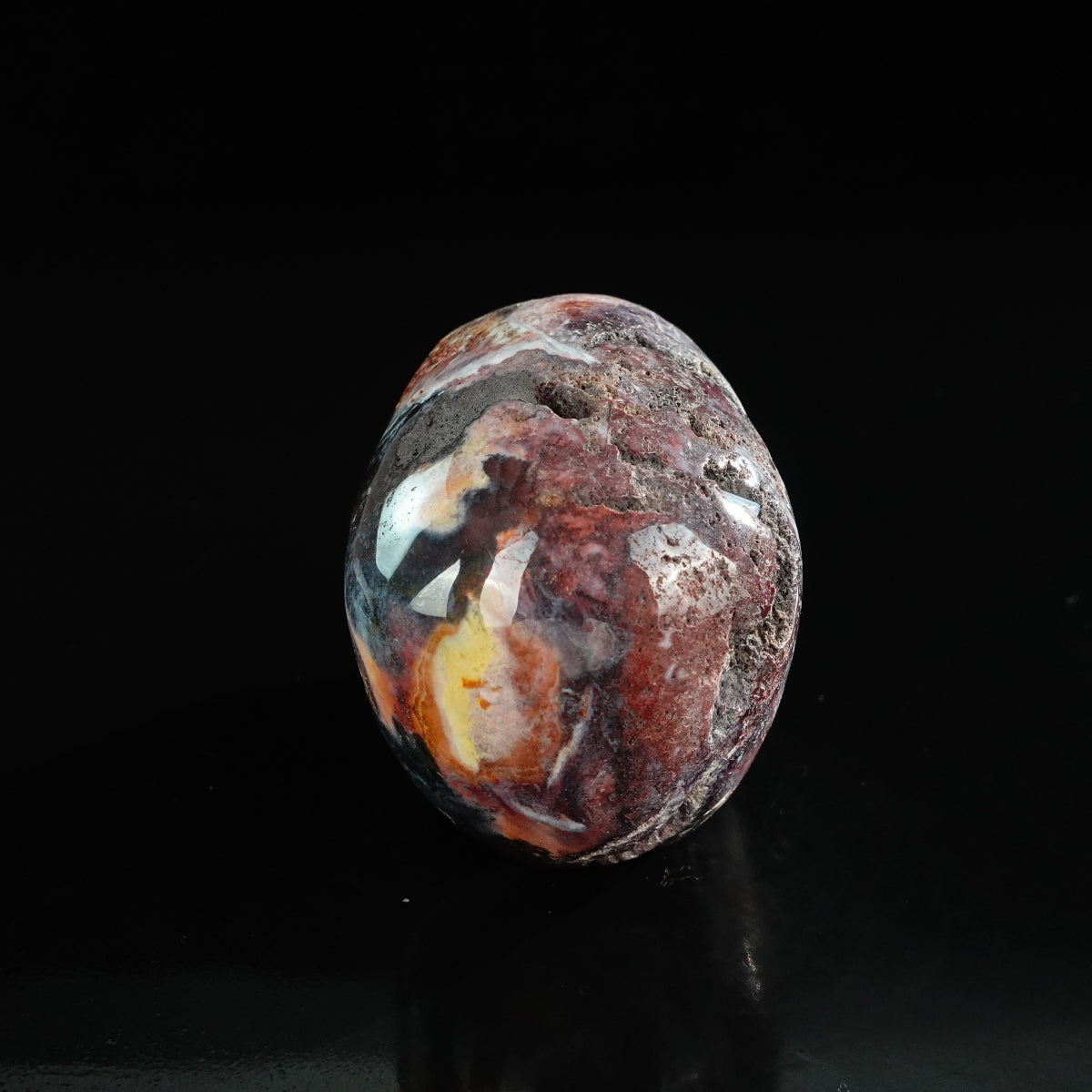 3.0" Red Crazy Lace Agate Crystal Skull Carving - Unique Piece #RC05