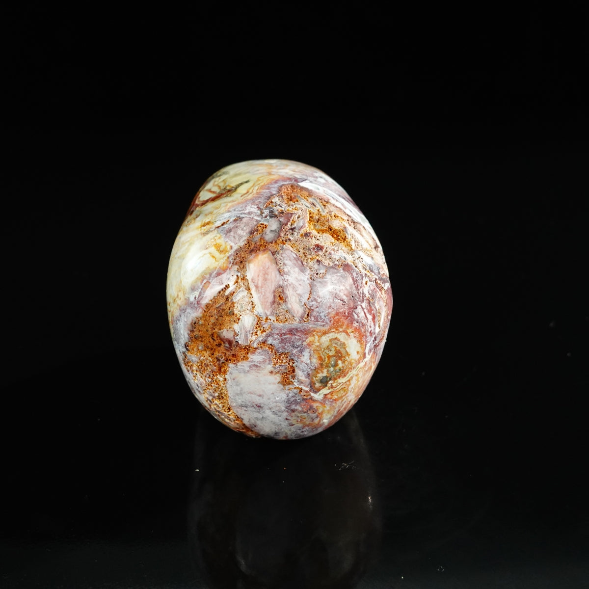 3.0" Red Crazy Lace Agate Crystal Skull Carving - Unique Piece #RC06