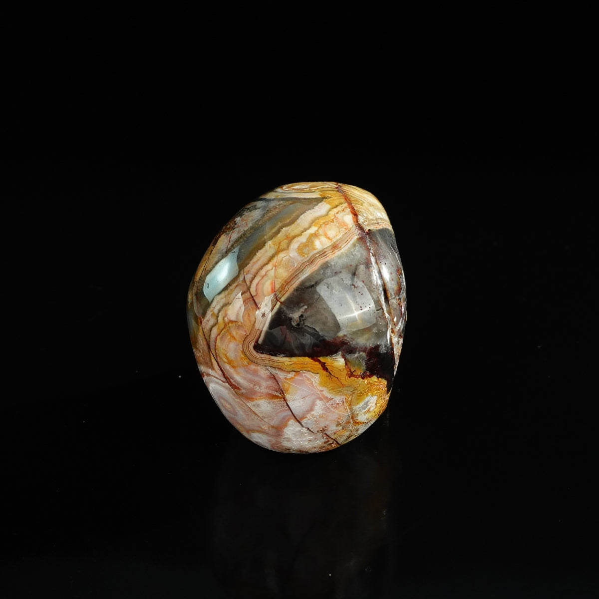 3.0" Red Crazy Lace Agate Crystal Skull Carving - Unique Piece #RC07