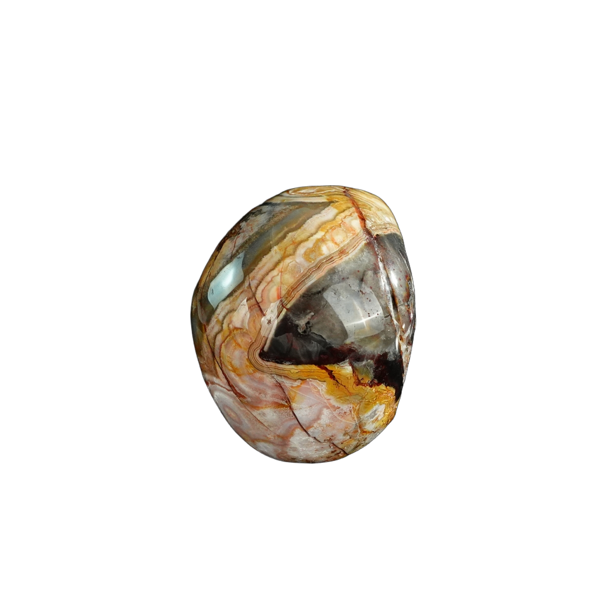 3.0" Red Crazy Lace Agate Crystal Skull Carving - Unique Piece #RC07