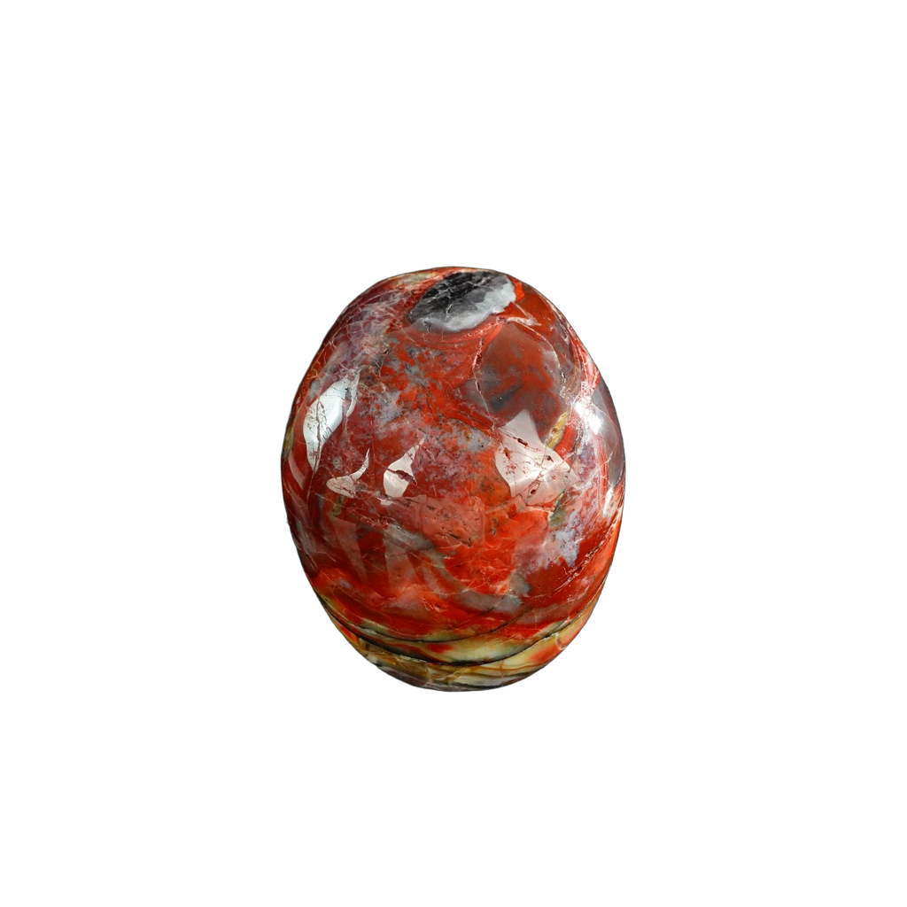 3.0" Red Crazy Lace Agate Crystal Skull Carving - Unique Piece #RC08