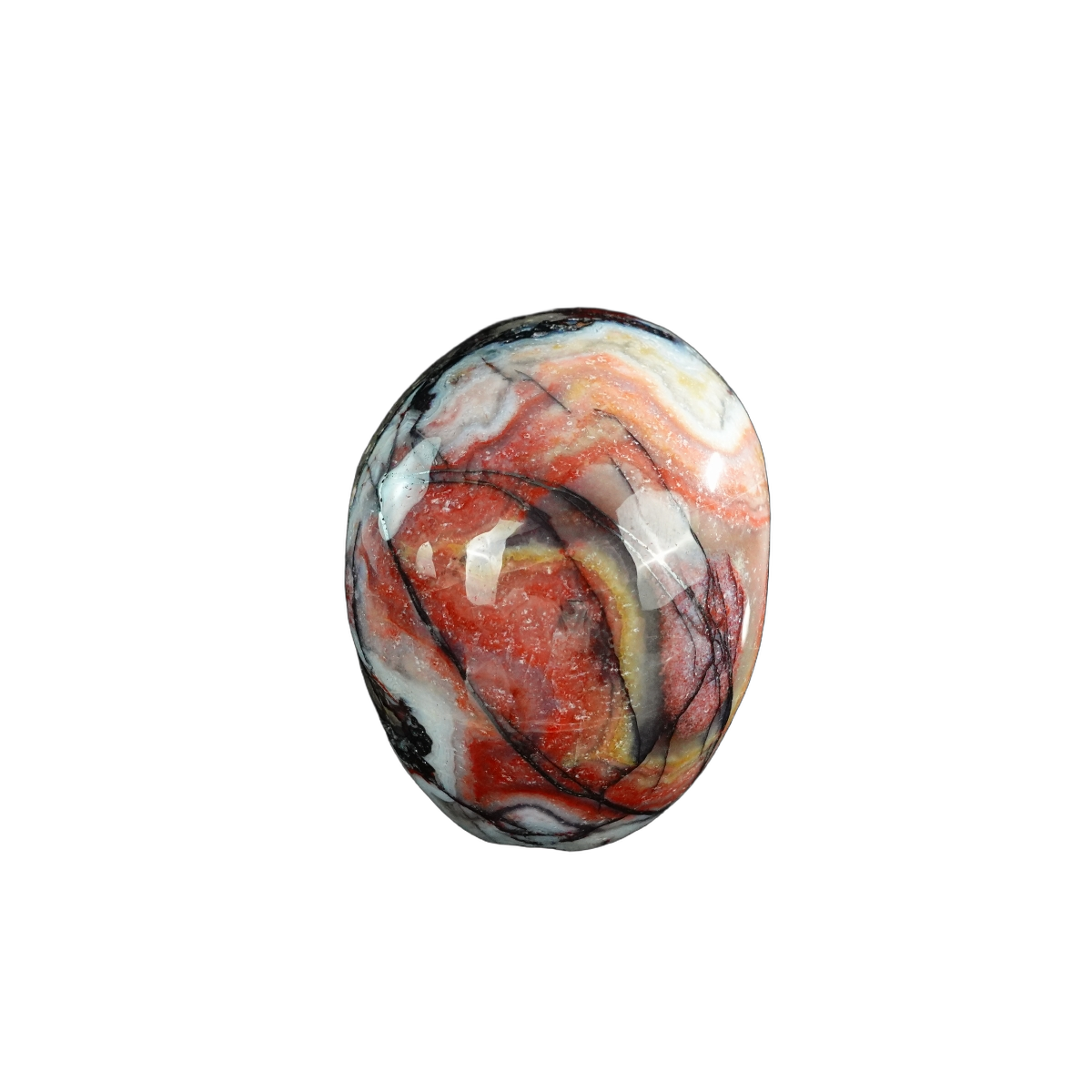 3.0" Red Crazy Lace Agate Crystal Skull Carving - Unique Piece #RC09