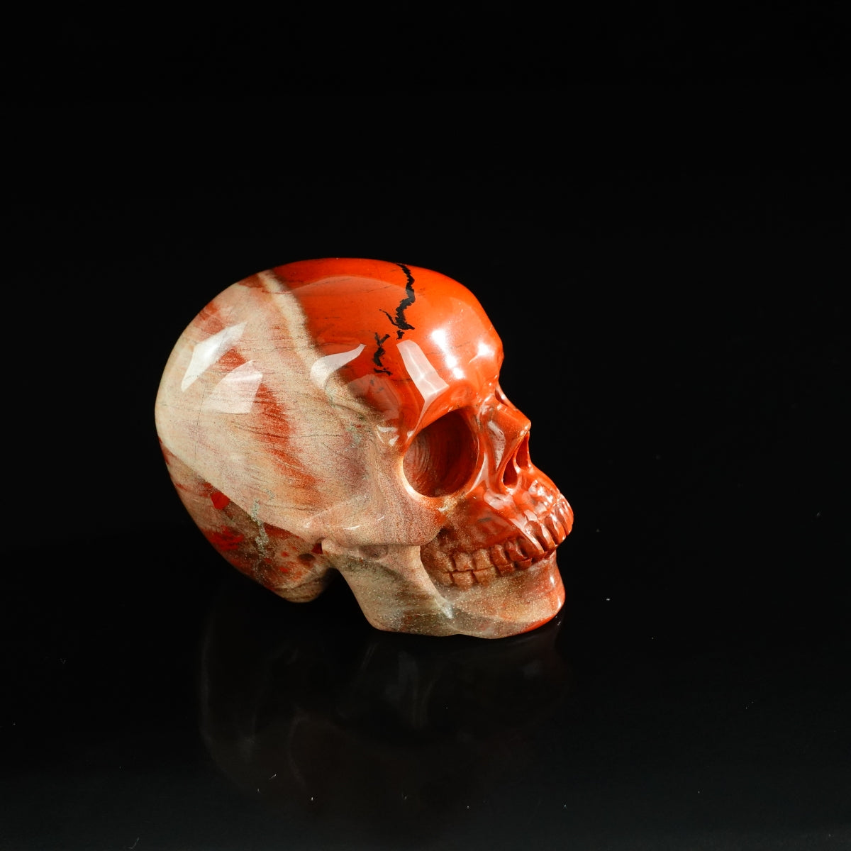 3.0" Red Jasper Crystal Skull Carving - Unique Piece #RJ07