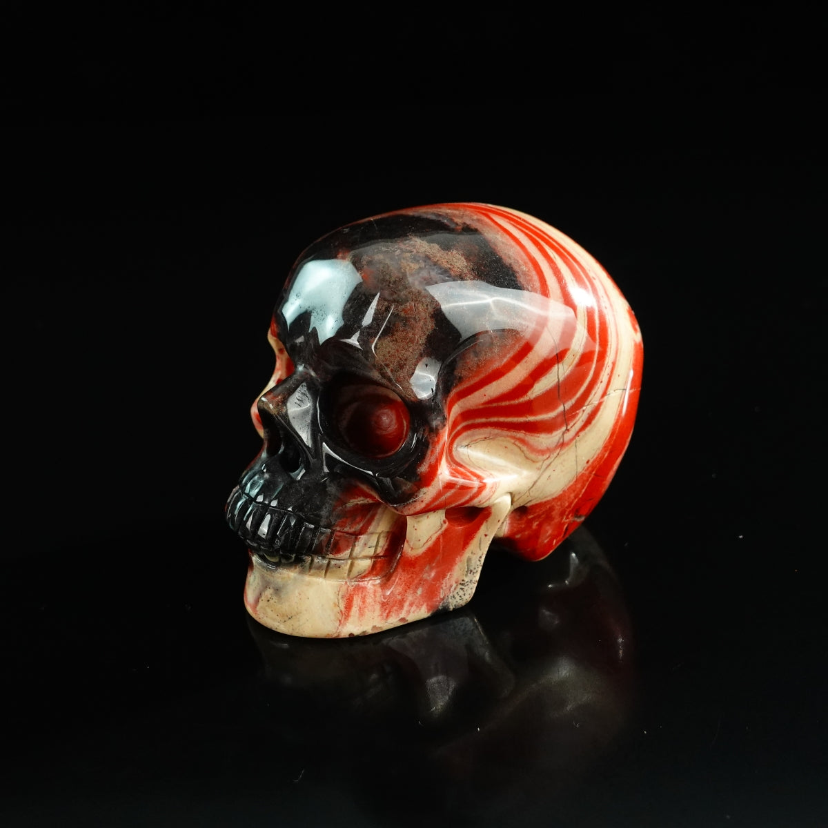 3.0" Red Jasper Crystal Skull Carving - Unique Piece #RJ09