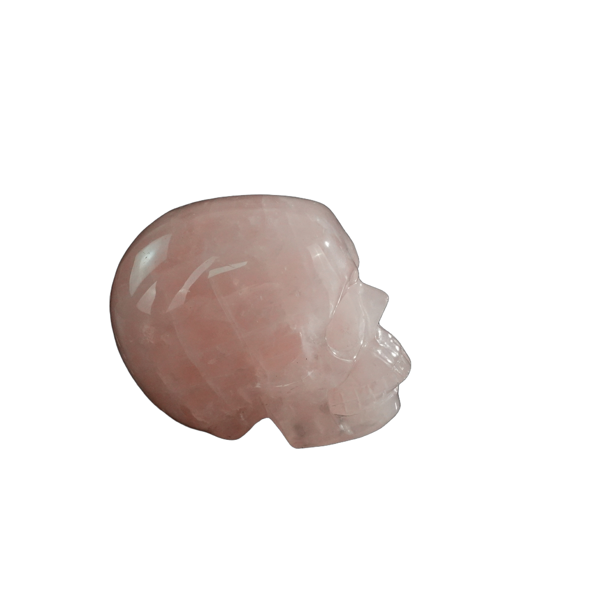 3.0" Rose Quartz Crystal Skull Carving - Hand Carved Decor