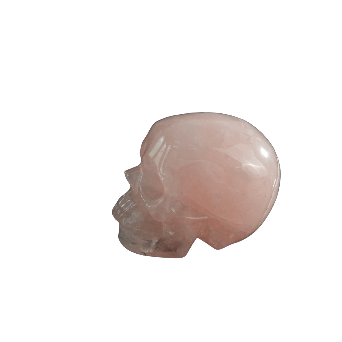 3.0" Rose Quartz Crystal Skull Carving - Hand Carved Decor