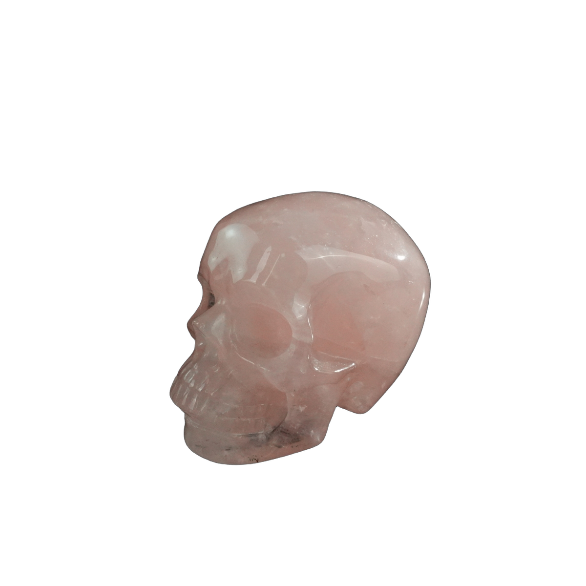 3.0" Rose Quartz Crystal Skull Carving - Hand Carved Decor