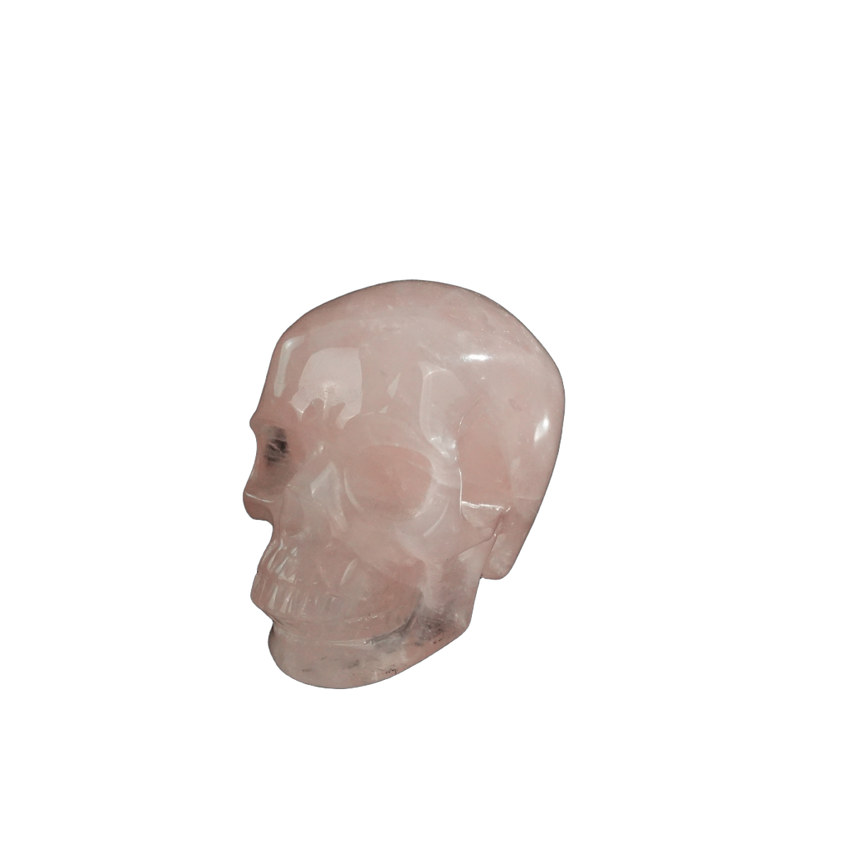 3.0" Rose Quartz Crystal Skull Carving - Hand Carved Decor