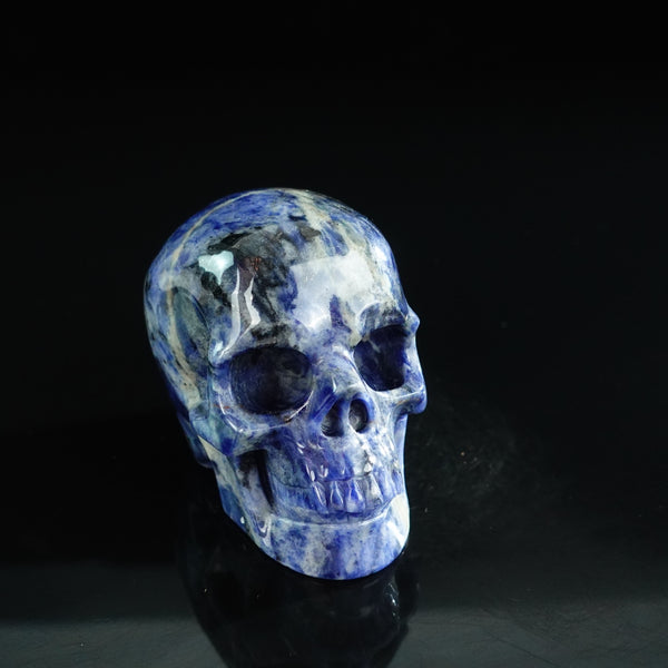 3.0" Sodalite Crystal Skull Carving - Unique Piece #SL02 - alternate view
