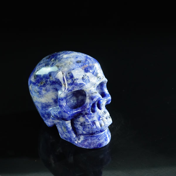 3.0" Sodalite Crystal Skull Carving - Unique Piece #SL03 - alternate view