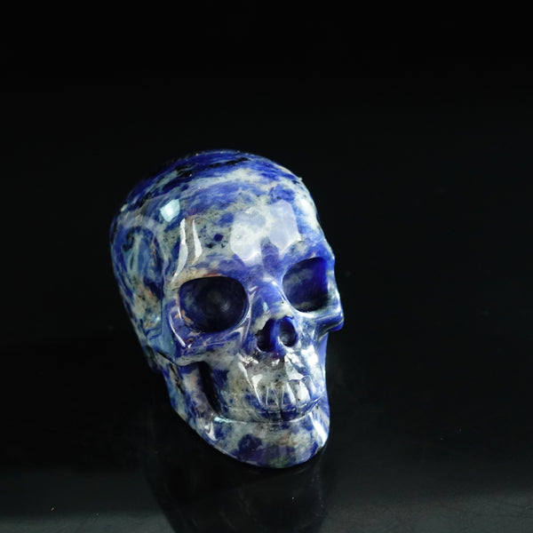 3.0" Sodalite Crystal Skull Carving - Unique Piece #SL04 - alternate view