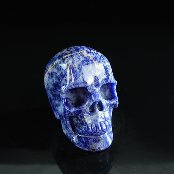 3.0" Sodalite Crystal Skull Carving - Unique Piece #SL05 - alternate view