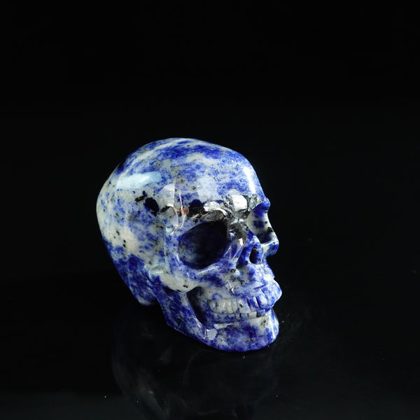 3.0" Sodalite Crystal Skull Carving - Unique Piece #SL08 - alternate view