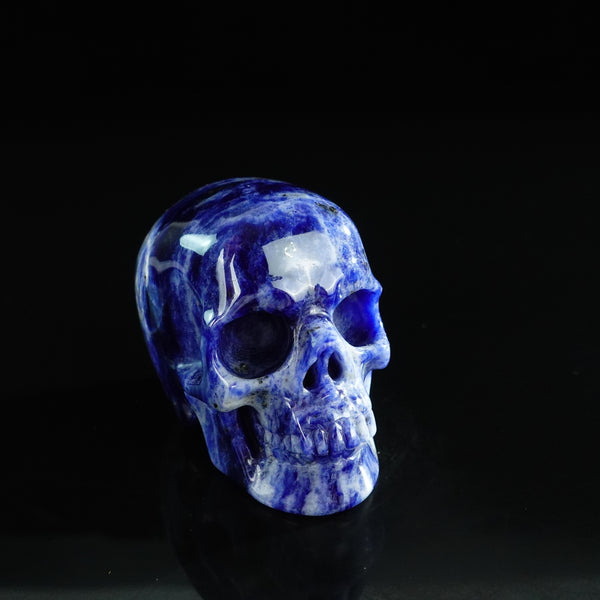 3.0" Sodalite Crystal Skull Carving - Unique Piece #SL09 - alternate view