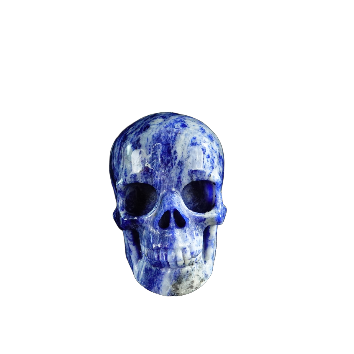 3.0" Sodalite Crystal Skull Carving - Hand Carved Decor