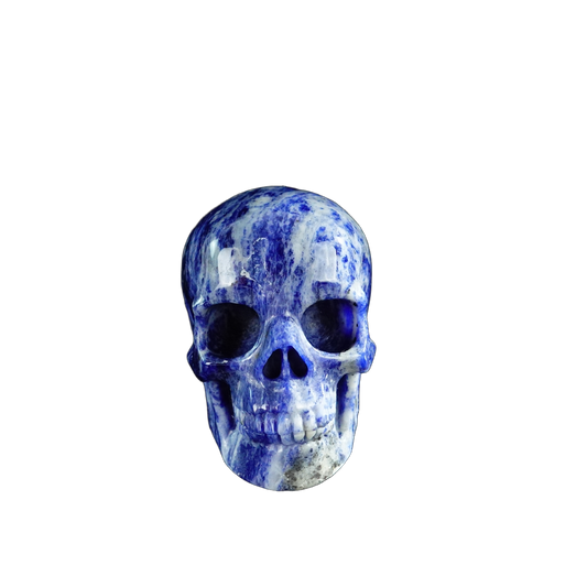 3.0" Sodalite Crystal Skull Carving - Hand Carved Decor
