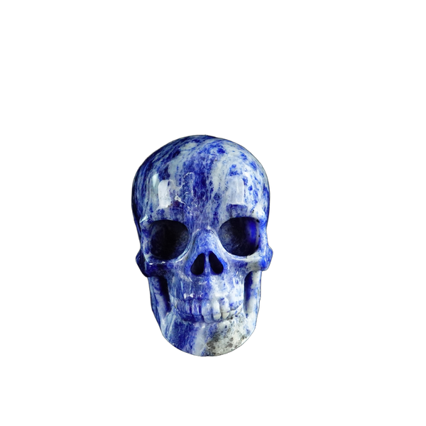 3.0" Sodalite Crystal Skull Carving - Hand Carved Decor