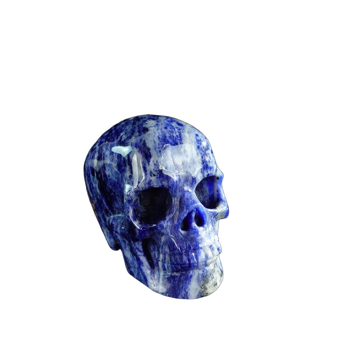 3.0" Sodalite Crystal Skull Carving - Hand Carved Decor