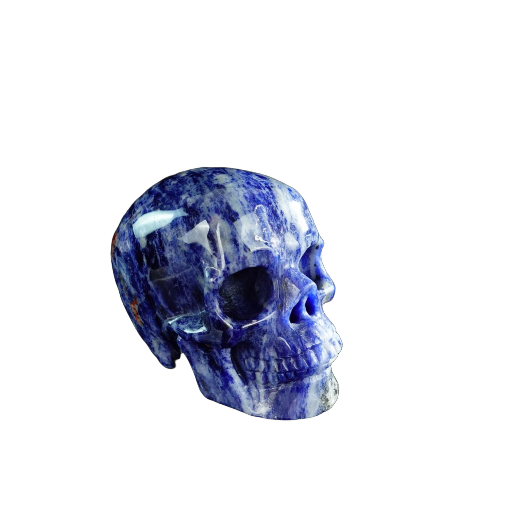 3.0" Sodalite Crystal Skull Carving - Hand Carved Decor