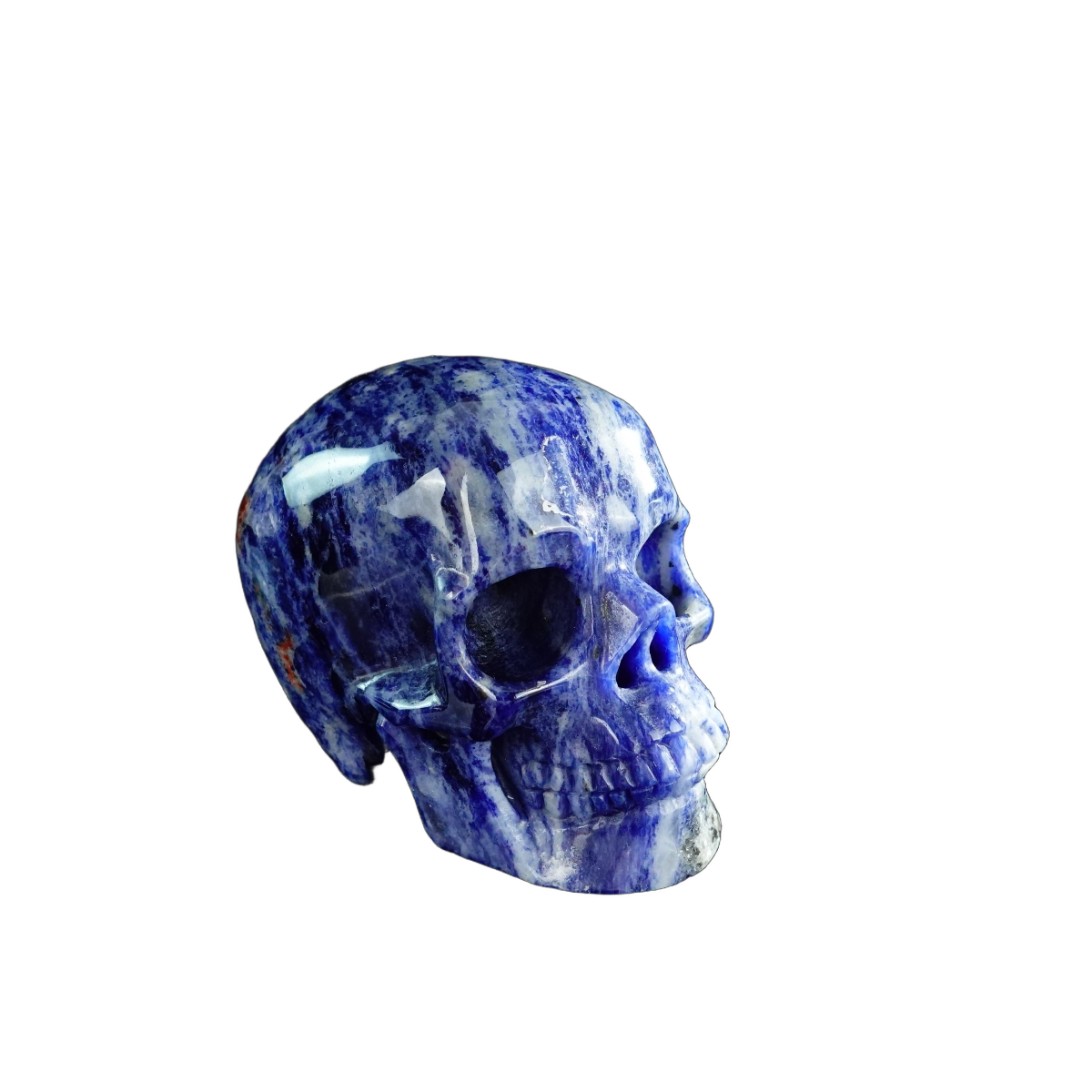 3.0" Sodalite Crystal Skull Carving - Hand Carved Decor