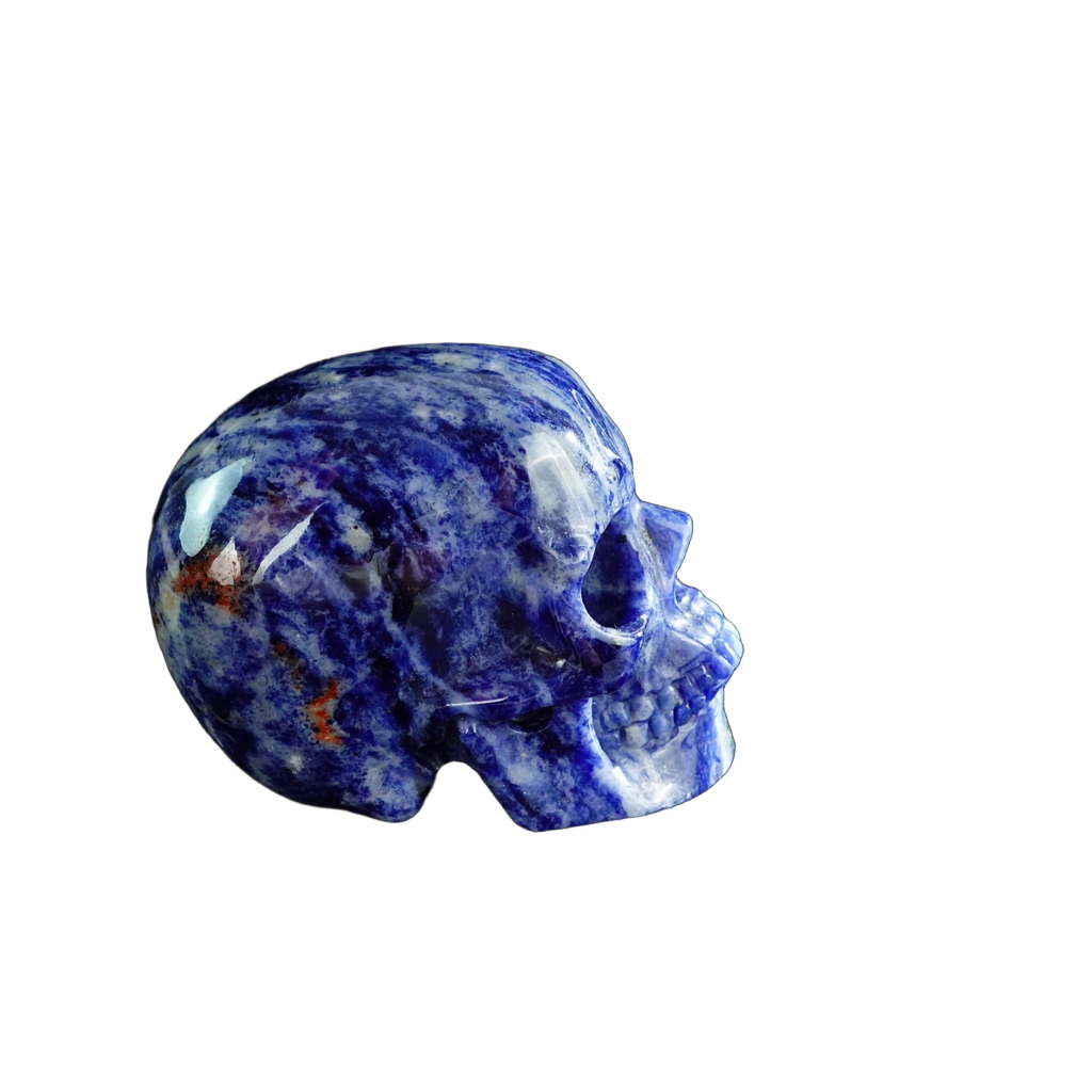 3.0" Sodalite Crystal Skull Carving - Hand Carved Decor
