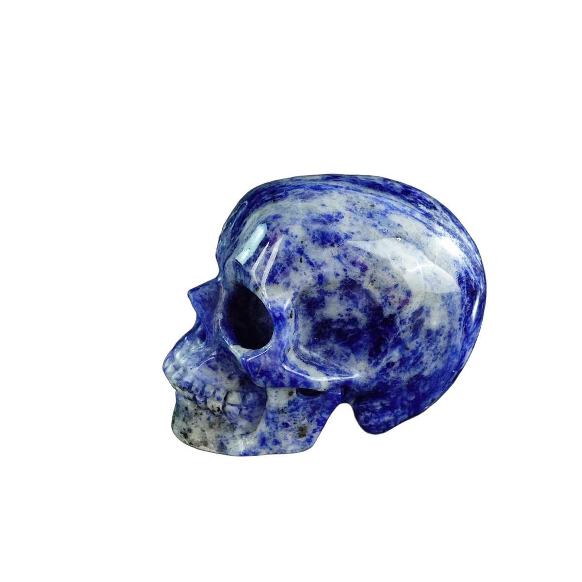 3.0" Sodalite Crystal Skull Carving - Hand Carved Decor