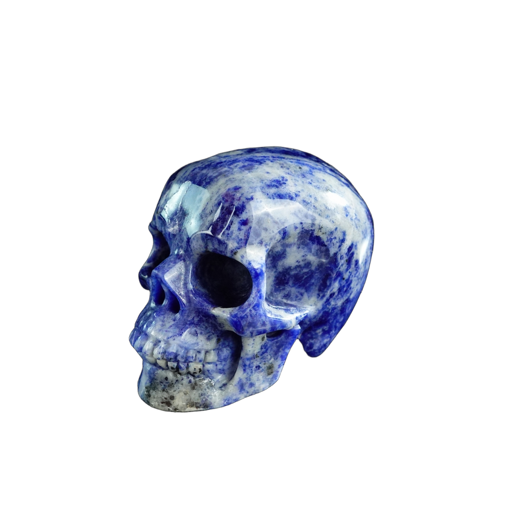3.0" Sodalite Crystal Skull Carving - Hand Carved Decor