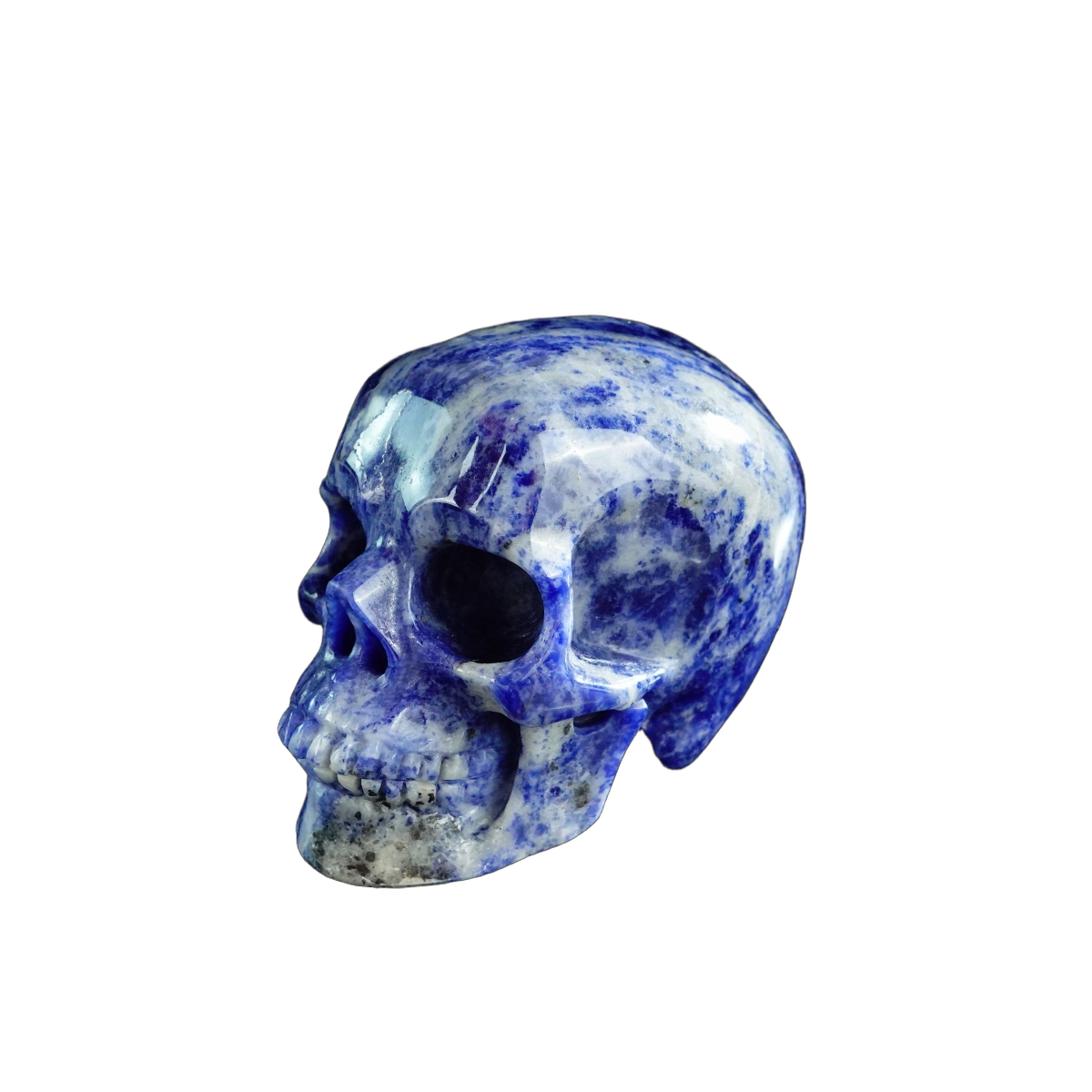 3.0" Sodalite Crystal Skull Carving - Hand Carved Decor