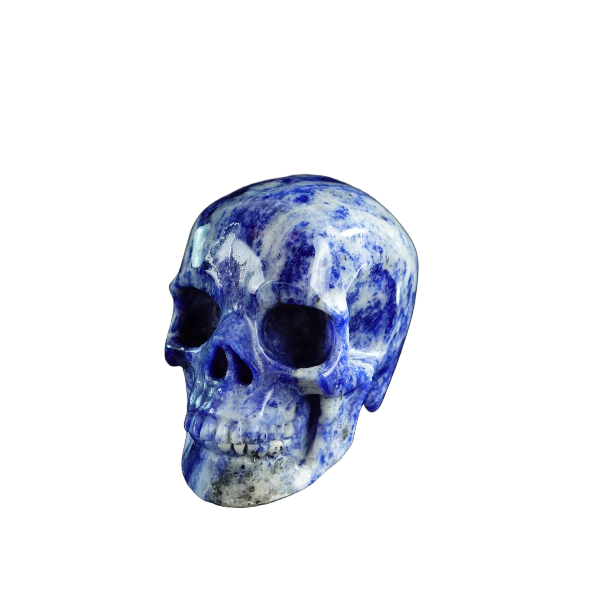 3.0" Sodalite Crystal Skull Carving - Hand Carved Decor
