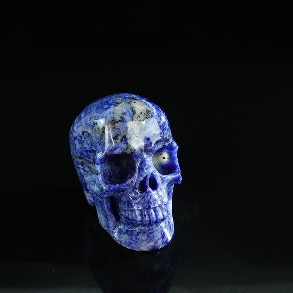 3.0" Sodalite Crystal Skull Carving - Unique Piece #SL14 - alternate view