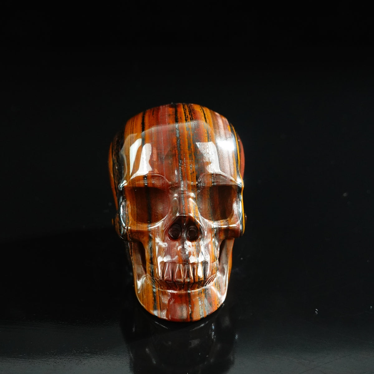 3.0" Tiger Iron Crystal Skull Carving - Unique Piece #TI01