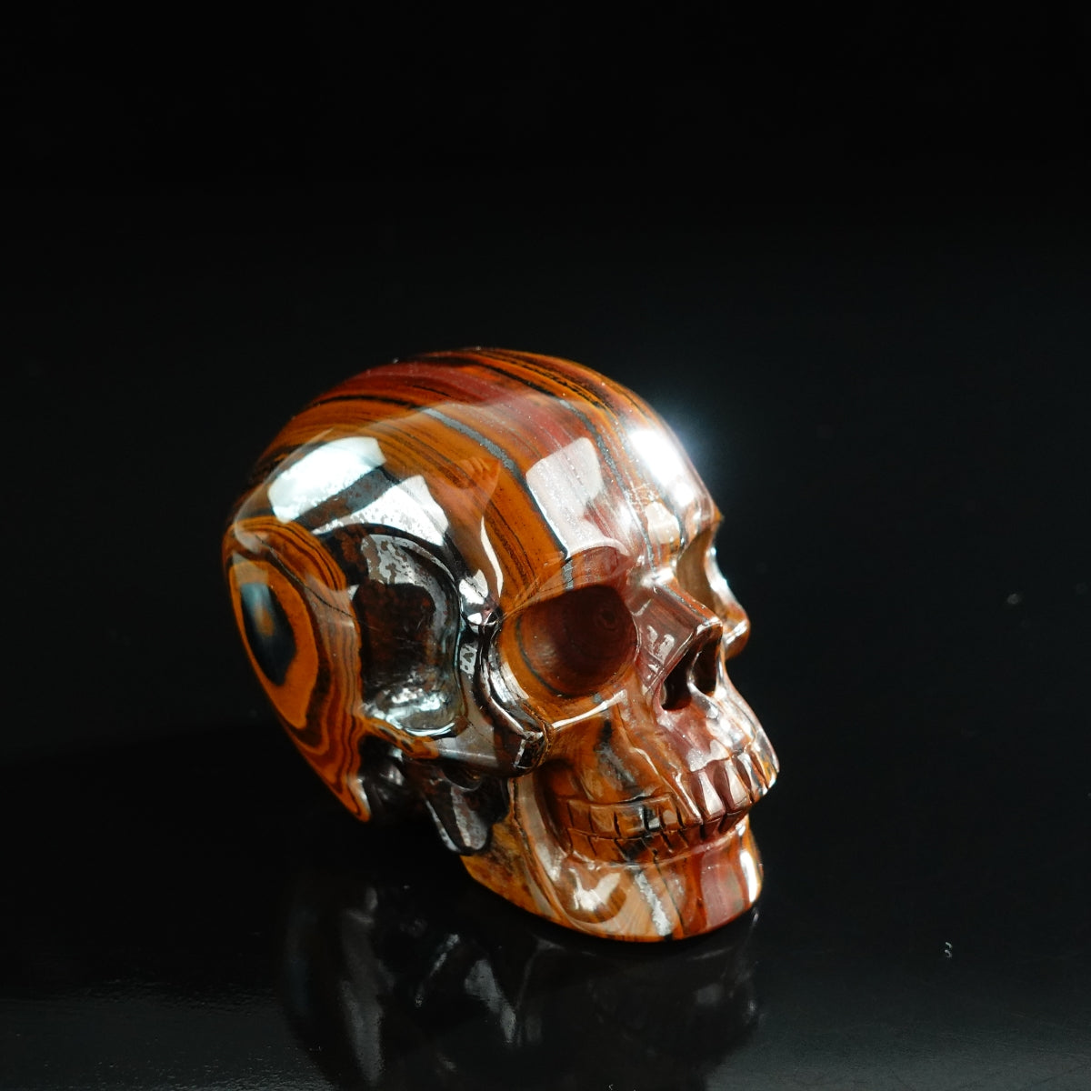 3.0" Tiger Iron Crystal Skull Carving - Unique Piece #TI01