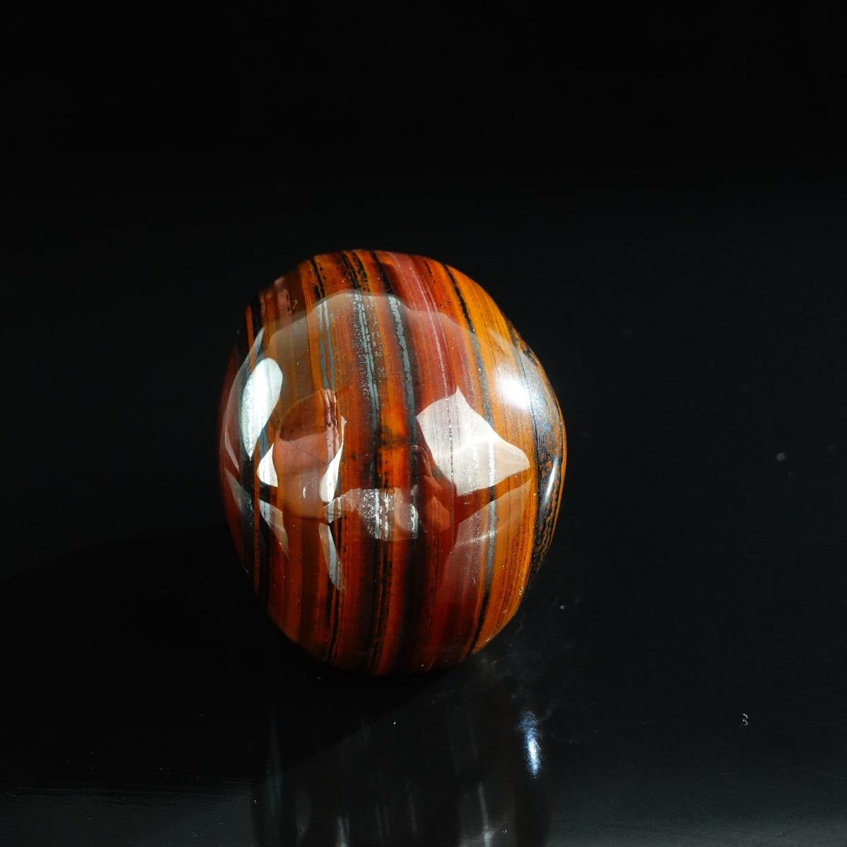 3.0" Tiger Iron Crystal Skull Carving - Unique Piece #TI01