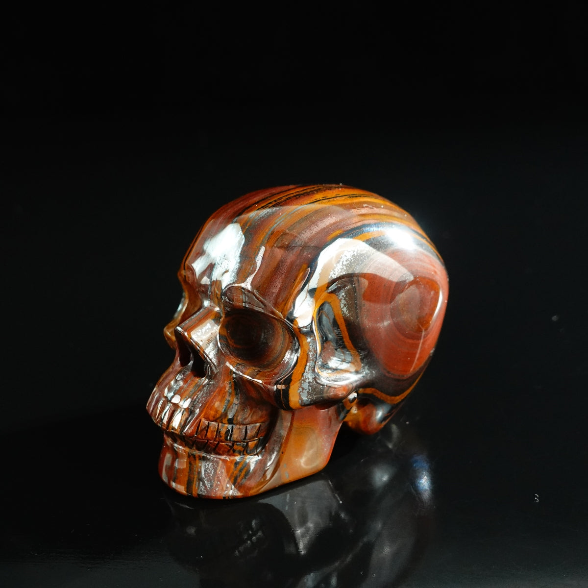 3.0" Tiger Iron Crystal Skull Carving - Unique Piece #TI01