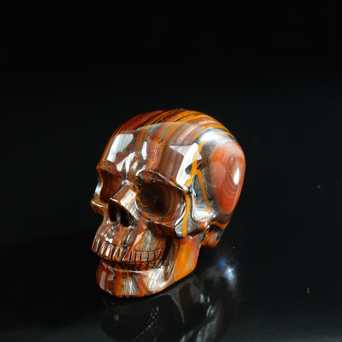3.0" Tiger Iron Crystal Skull Carving - Unique Piece #TI01
