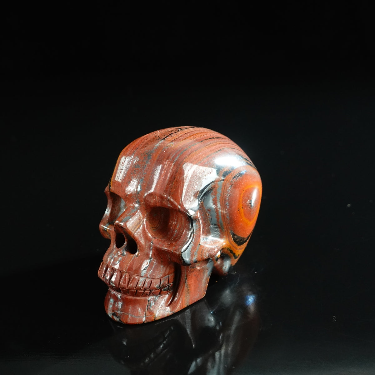 3.0" Tiger Iron Crystal Skull Carving - Unique Piece #TI02