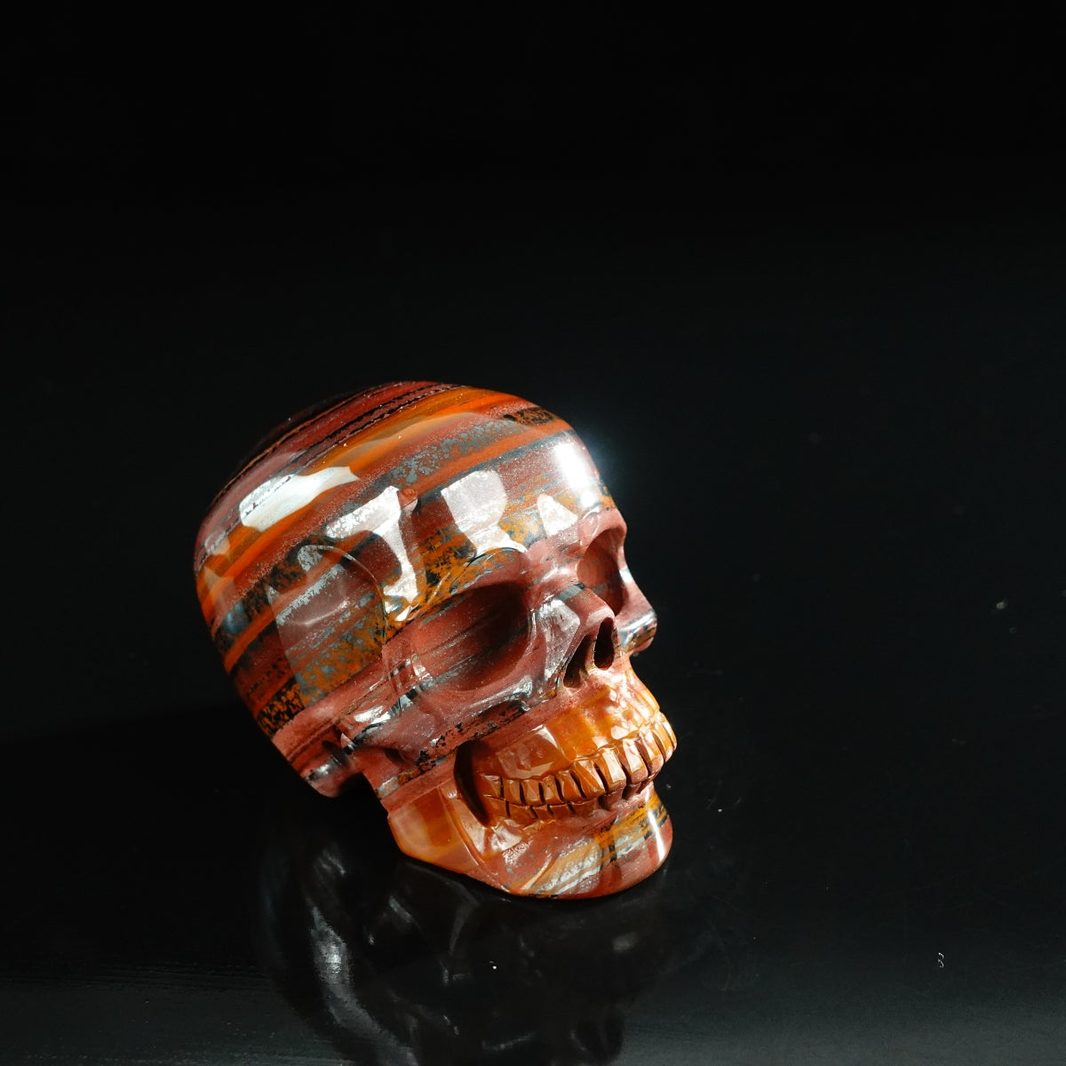 3.0" Tiger Iron Crystal Skull Carving - Unique Piece #TI03