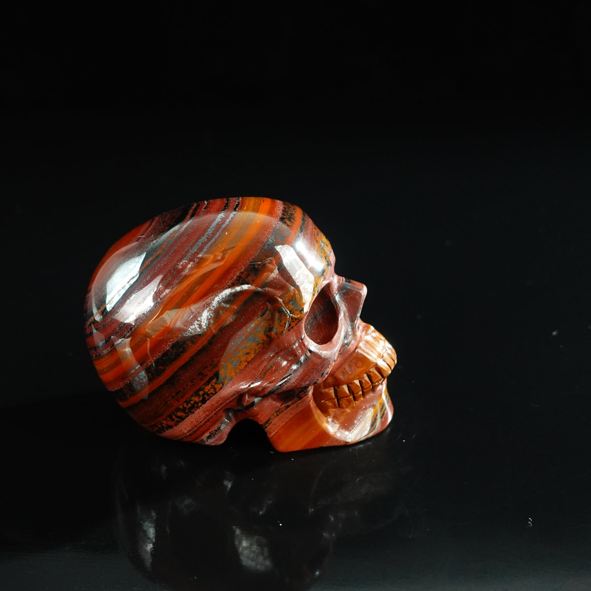 3.0" Tiger Iron Crystal Skull Carving - Unique Piece #TI03