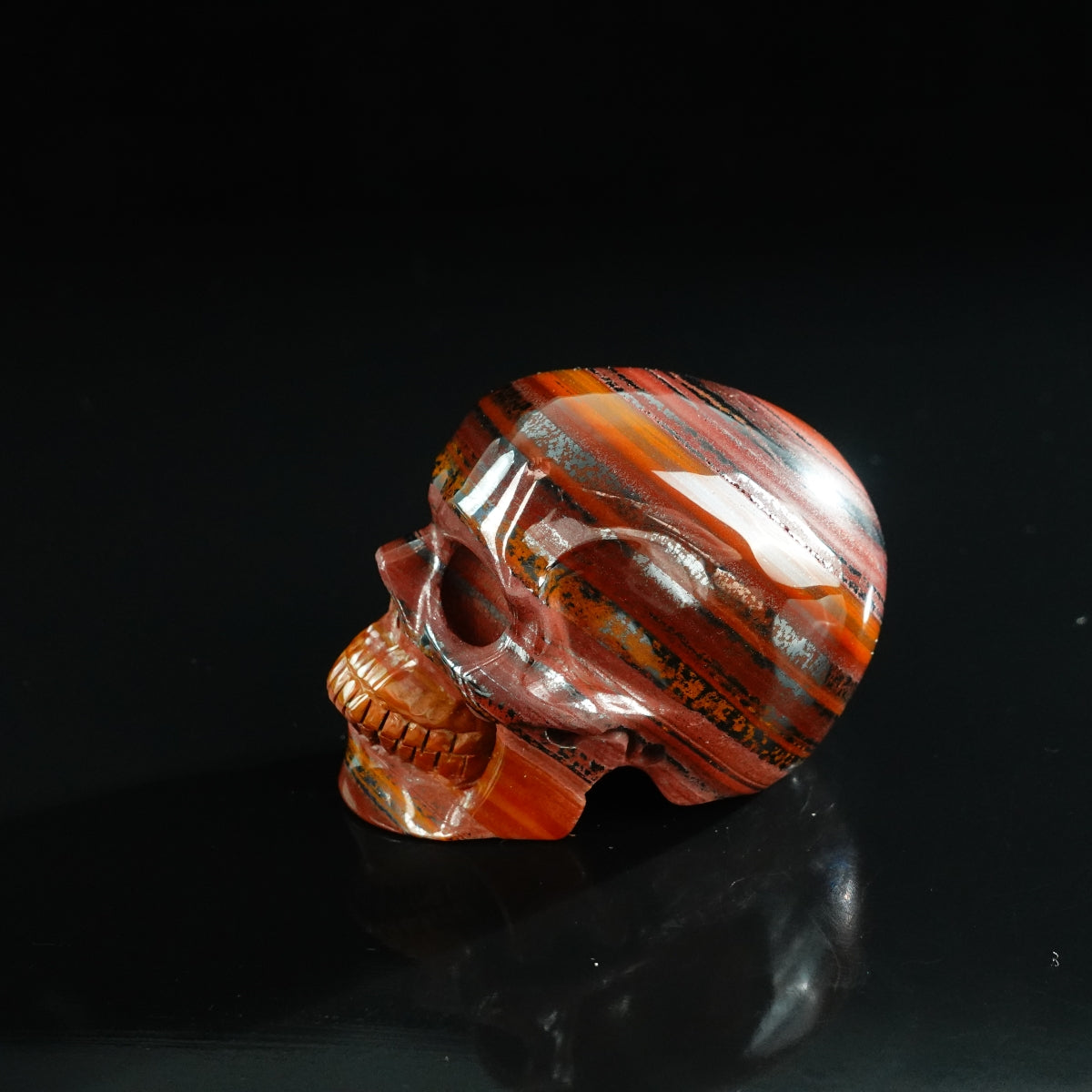 3.0" Tiger Iron Crystal Skull Carving - Unique Piece #TI03