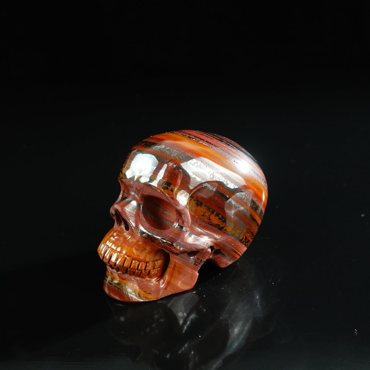 3.0" Tiger Iron Crystal Skull Carving - Unique Piece #TI03