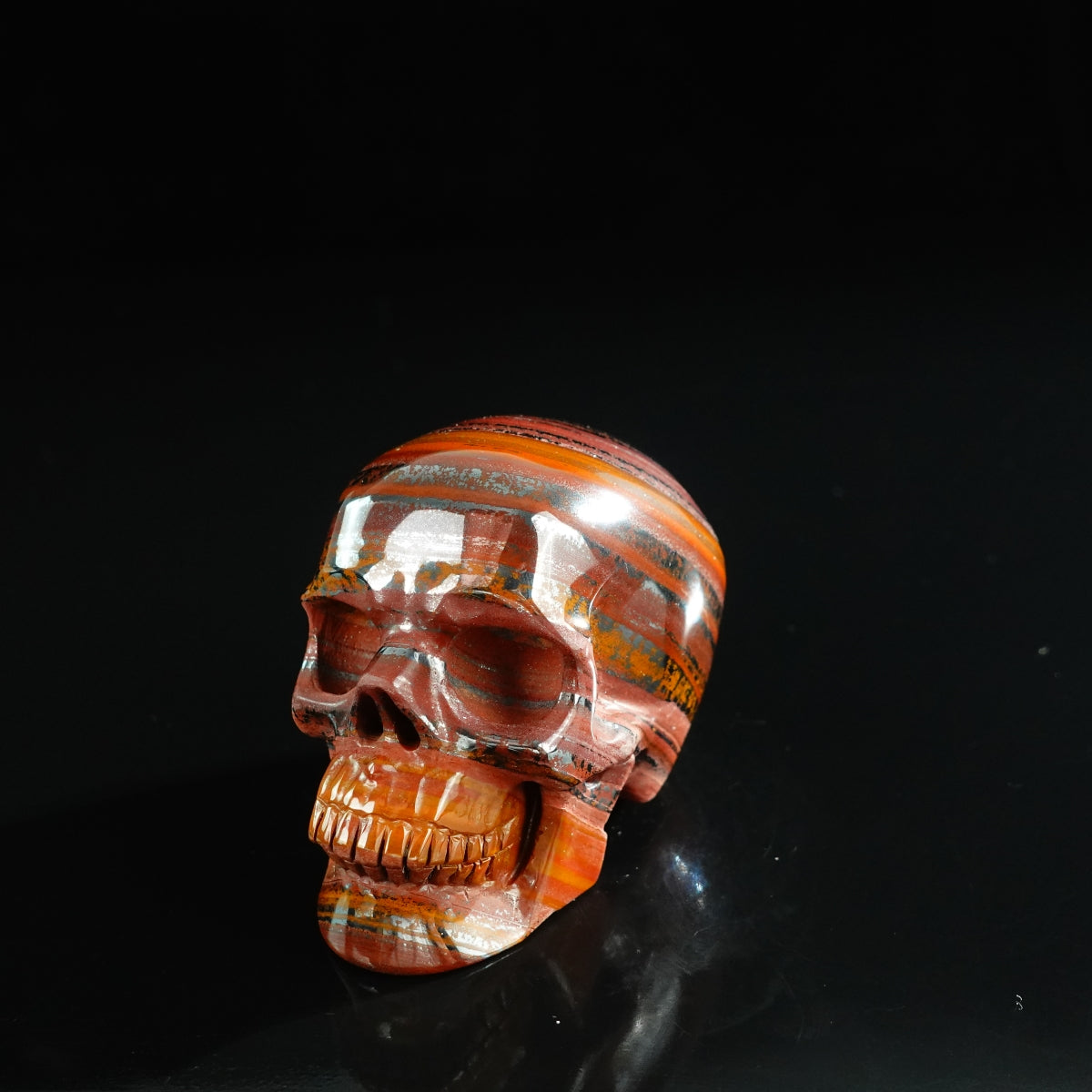 3.0" Tiger Iron Crystal Skull Carving - Unique Piece #TI03