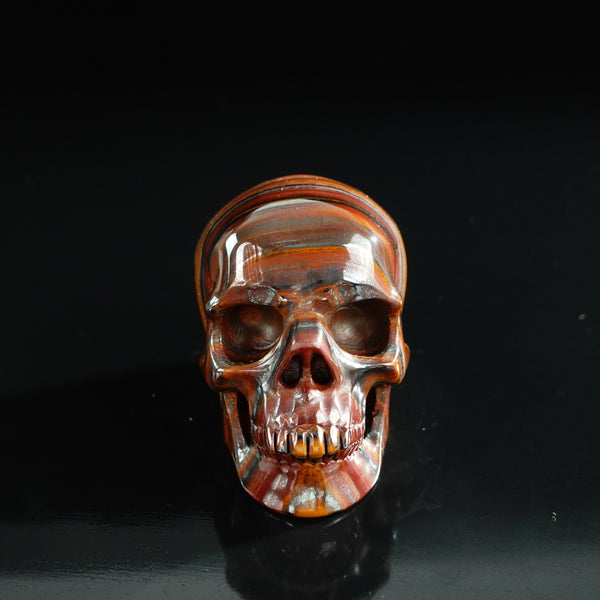 3.0" Tiger Iron Crystal Skull Carving - Unique Piece #TI04