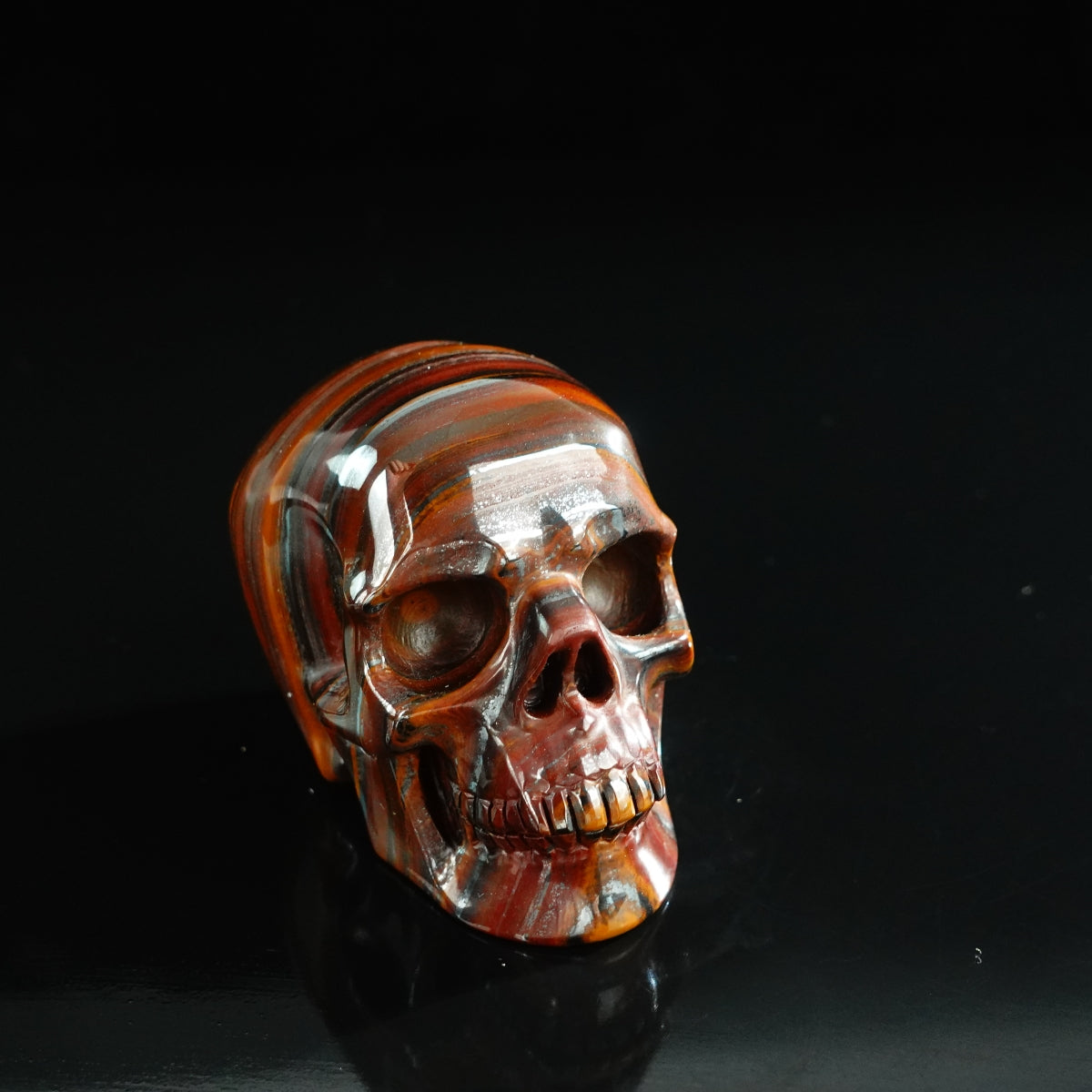 3.0" Tiger Iron Crystal Skull Carving - Unique Piece #TI04