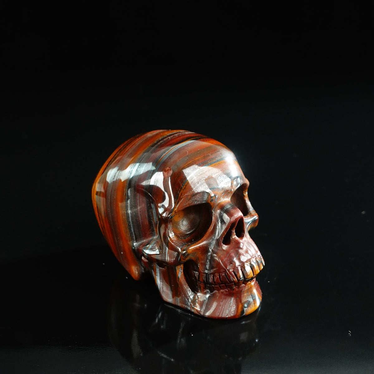 3.0" Tiger Iron Crystal Skull Carving - Unique Piece #TI04