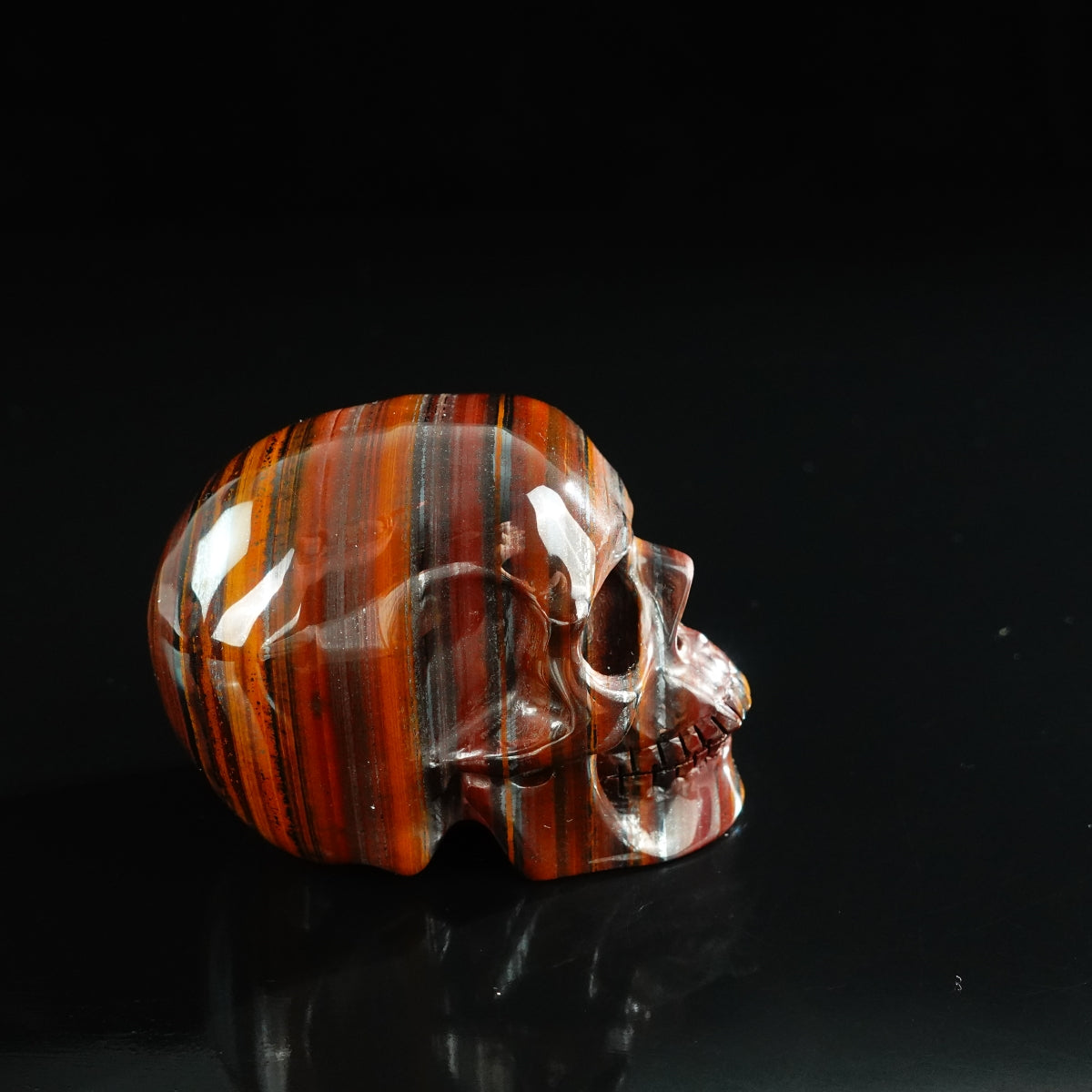 3.0" Tiger Iron Crystal Skull Carving - Unique Piece #TI04