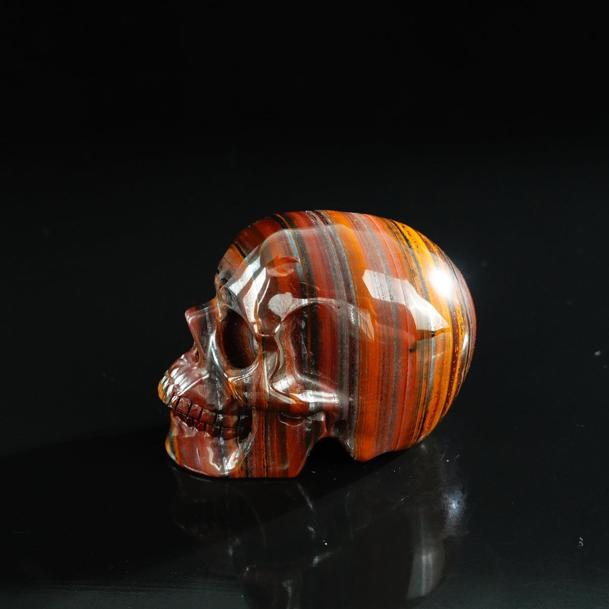 3.0" Tiger Iron Crystal Skull Carving - Unique Piece #TI04