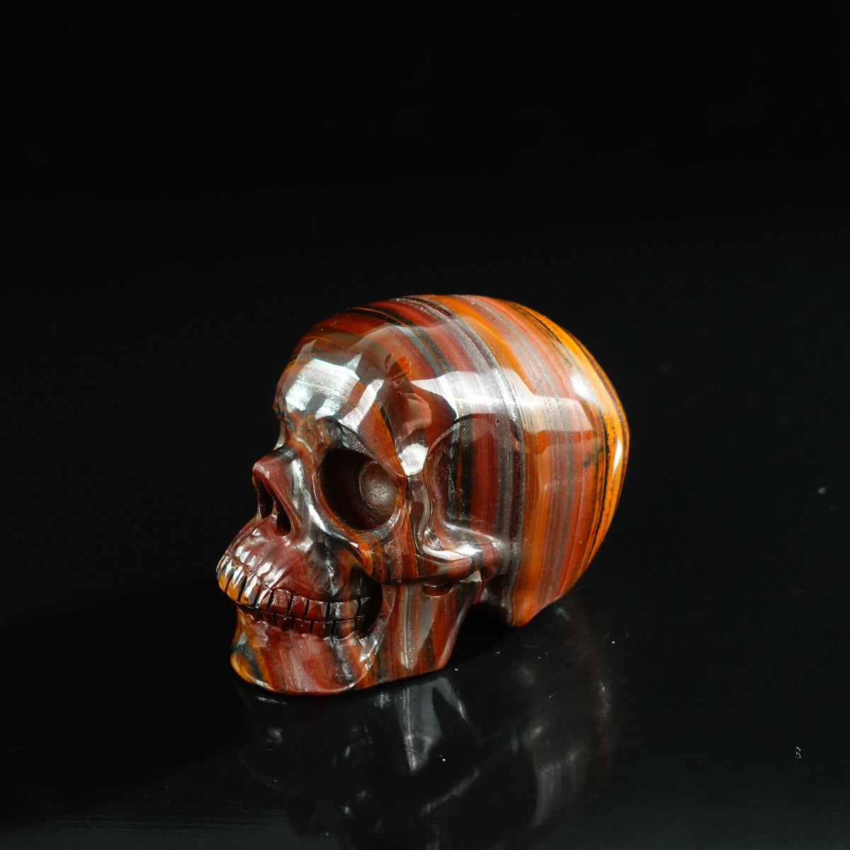 3.0" Tiger Iron Crystal Skull Carving - Unique Piece #TI04